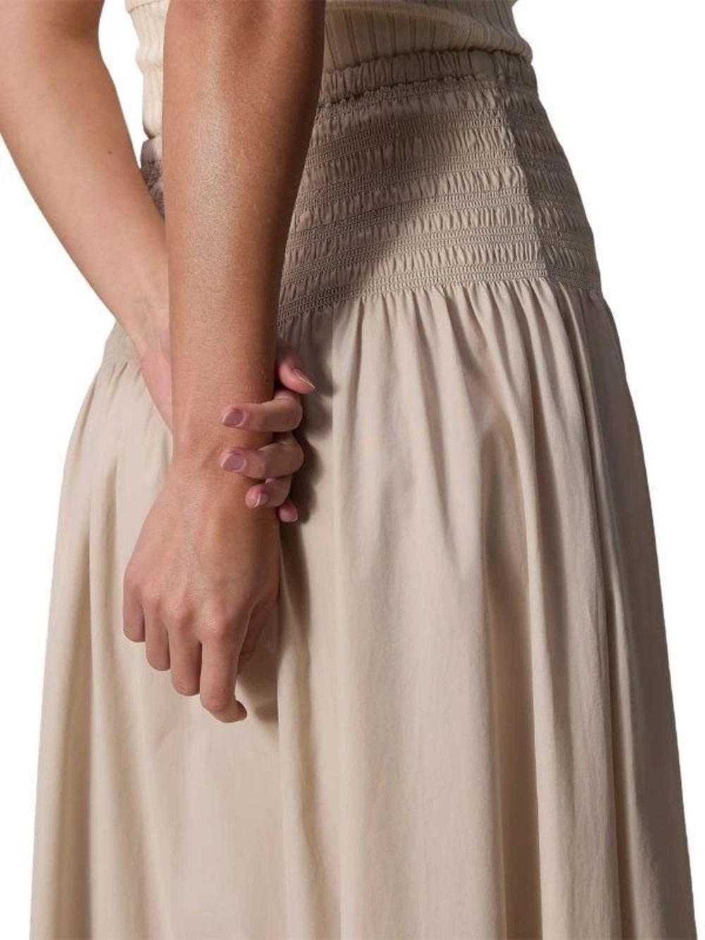 Rag & Bone Alicia Smocked-Waist poplin Maxi Skirt Size M NWT - Picture 2 of 7